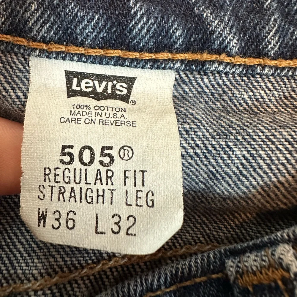 Vintage Levi’s Orange Tab USA Made 505 Regular Fit Straight Leg Dark Denim Jeans